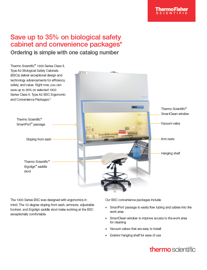 Thermo Scientific | Save up to 35% on Biological Safety Cabinet and Convenience Packages | Promotion